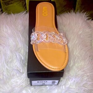 NEW ARRIVAL! Wide-Fit Perspex Strap Clear Sandal